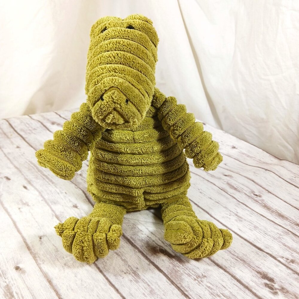 JellyCat Cordy Roy Alligator Green Ribbed Corduroy Plush Stuffed Animal 7.5" - Picture 2 of 12